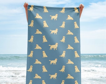 Golden Retriever Beach Towel, Golden Mom Bath Towel, Cute Dog Mom Dog Dad Towel, Dog Lover Gift