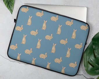 Anthropomorphic Fashion Animal Bunny Laptop Sleeve Bag Zipper Shockproof Tablet Case Laptop Protective Cover 13/15 Inch