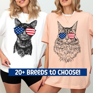 Cat Mom Usa American Flag Women's T-Shirt In 4th Of July Cat Mom Usa American Flag Women's T-Shirt In 4th Of July