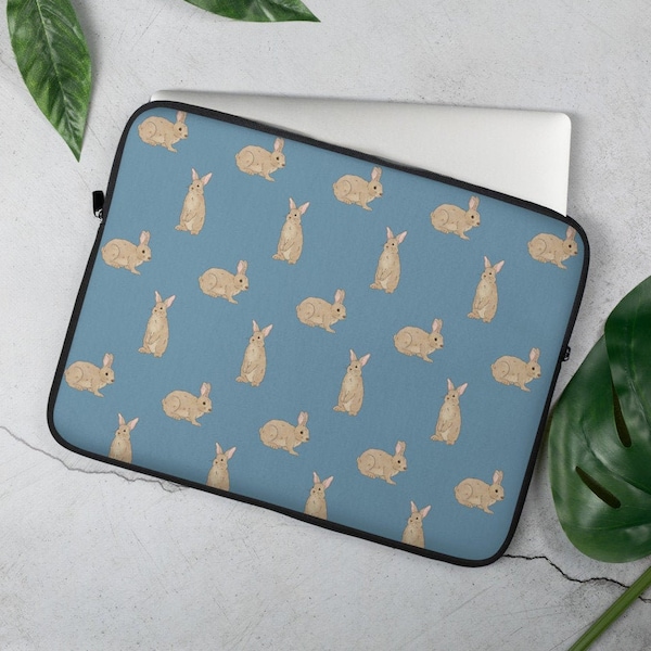 Rabbit Laptop Sleeve, Cute Pet Laptop Sleeve, Macbook Case, 13 inch, 15 inch Laptop Cover, Macbook Cover, Bunny Mom, Animal Lover Laptop Bag