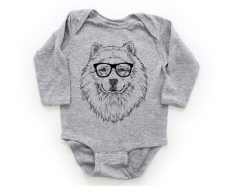 Samoyed Baby Bodysuit, Dog Baby Clothes, Baby Boy Outfit, Girl Shirt, Funny Baby Shower Gift, Toddler Kids Tshirt Youth Tee