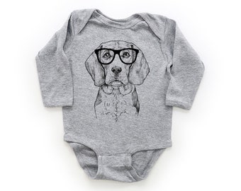 Beagle Baby Bodysuit, Dog Baby Clothes, Baby Boy Outfit, Girl Shirt, Funny Baby Shower Gift, Toddler Kids Tshirt Youth Tee