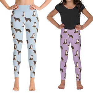 Berner Leggings, Bernese Mountain Dog Pattern Women Leggings for Gym, Yoga Leggings, Yoga Pants, Kids Tights Youth Leggings, Dog Lover Gift