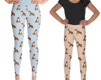Boxer Leggings, Dog Pattern Women Leggings for Gym, Yoga Leggings, Yoga Pants, Kids Tights Youth Leggings, Dog Lover Gift