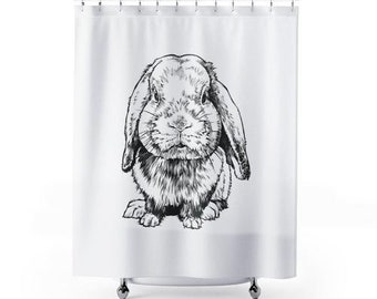 Bunny Shower Curtain Etsy