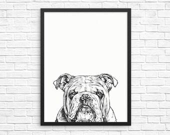 Bulldog Wall Art Etsy