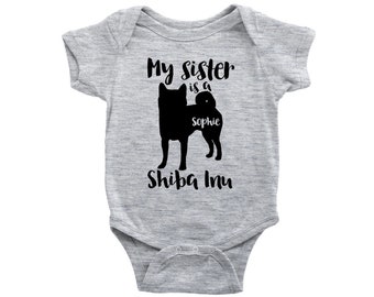 Cute Baby Bodysuit With Sushi Shiba Inu Akita Inu Kawaii Art 100/% Cotton SHIBA AKITA ONESIE Bella+Canvas