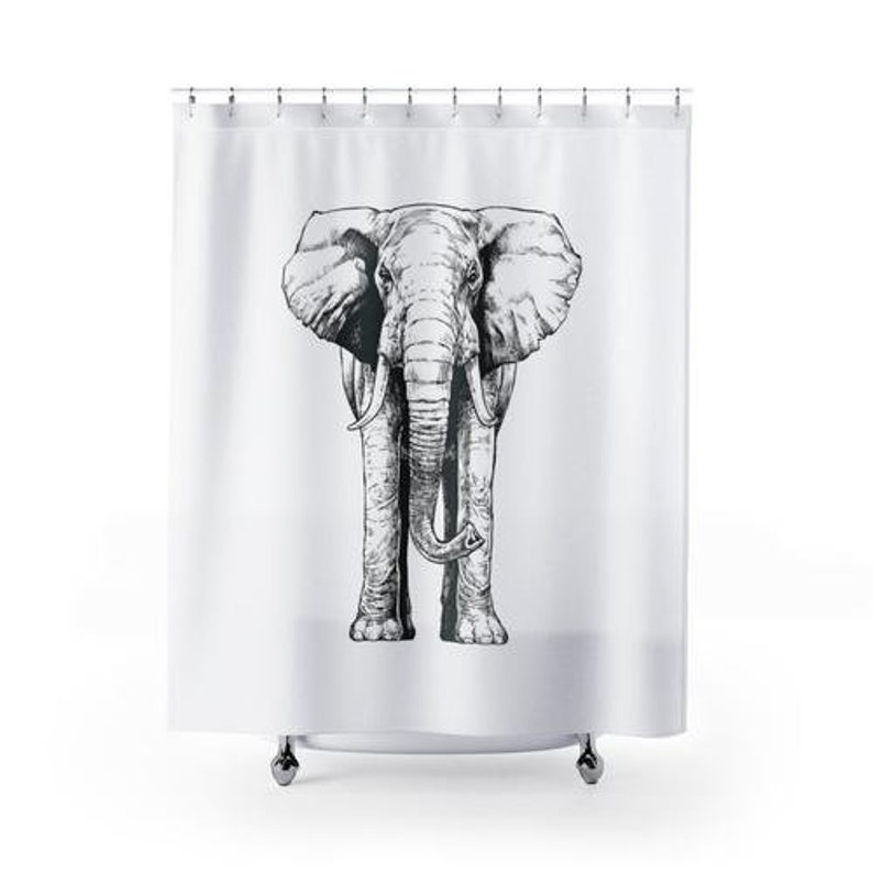Elephant Shower Curtain Safari Animal Shower Curtains Set Etsy