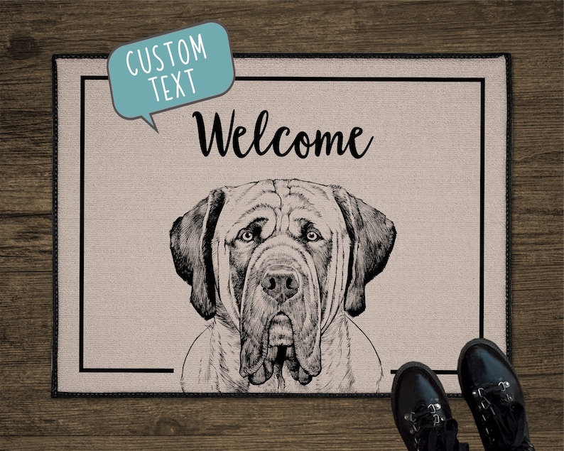 English Mastiff Door Mat Dog Custom Front Doormat Etsy