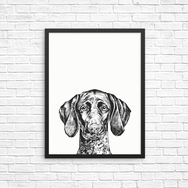 German Shorthaired Pointer Wall Art GSP Print Dog Decor Dog Etsy