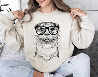 Otter Shirt, Sea Otter Sweatshirt, Cute Otter Lover Gift, Funny Animal Lover Gift, Sea Otter Animal Tshirt