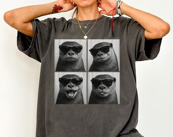 Sea Otter Shirt, Photobooth Sea Otter Tshirt, Funny Animal Comfort Colors Shirt, Sea Otter Lover Gifts