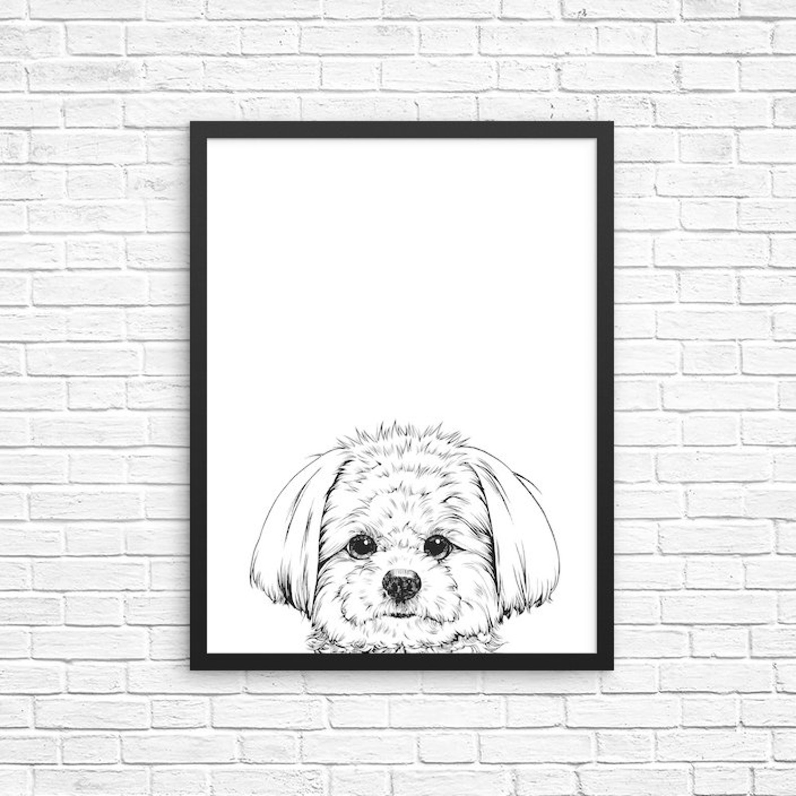 Maltese Wall Art Maltese Dog Portrait Print Farmhouse Sign Etsy