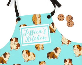 Custom Apron, Guinea Pig Aprons, Animal Pet Personalized Cooking Baking Apron For Women, Men, Kitchen Chef Gifts, Hostess Gift Ideas