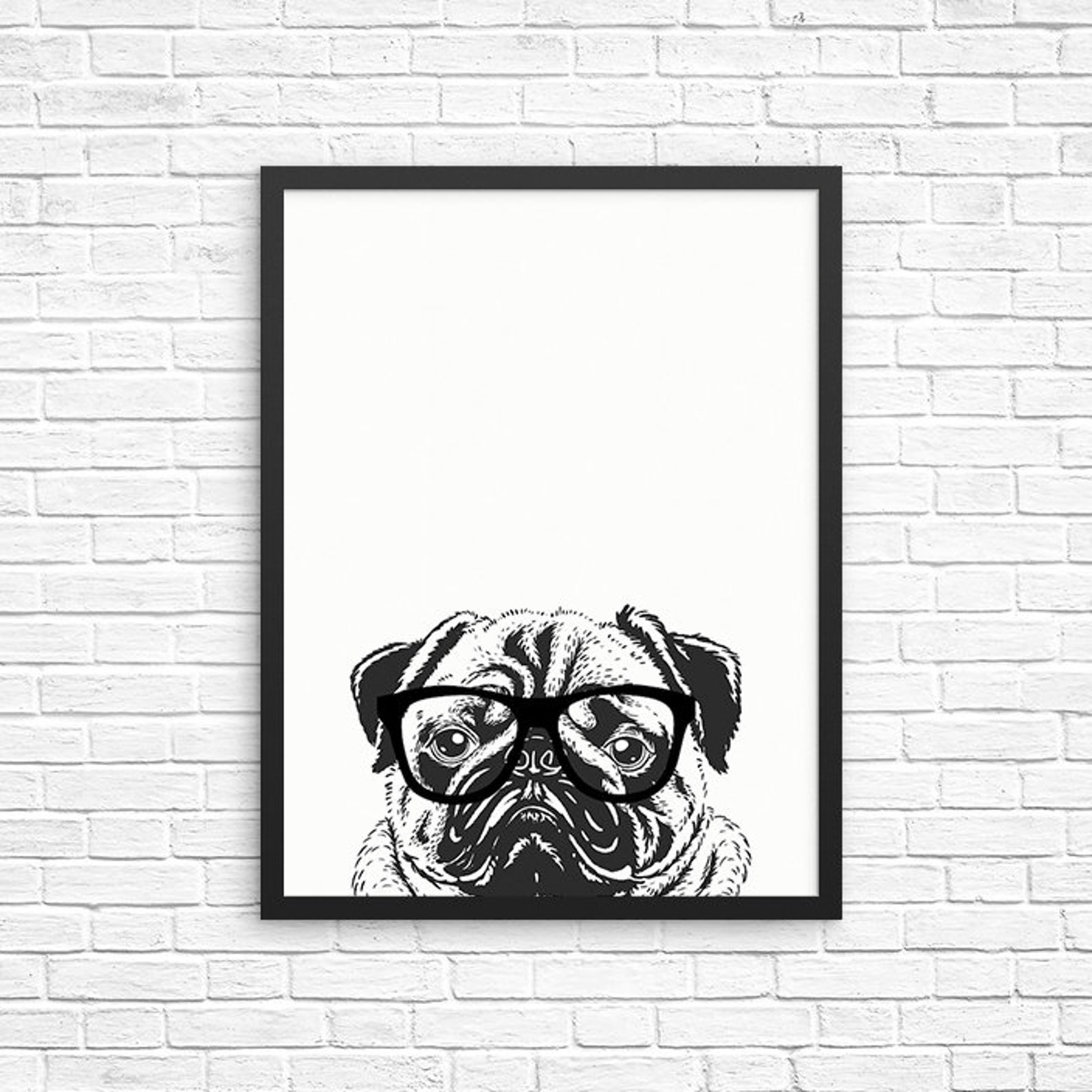 Pug Wall Art Pug Print Pug Dog Decor Dog Prints Sign Pet Etsy