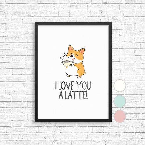 Coffee Wall Decor Kitchen Art Print Dog Coffee Wall Etsy