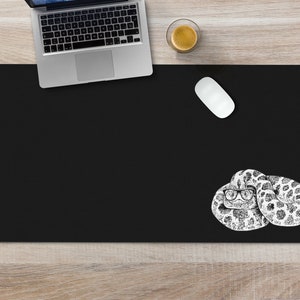 Hognose Snake Desk Mat, Reptile Animal Mom Mousepad, Large Black Desk Pad, Mouse Pad, Keyboard Wrist Rest, Snake Dad Office Desk Decor Gift image 1