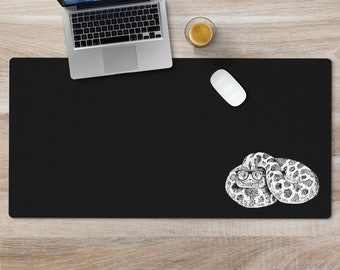 Hognose Snake Desk Mat, Reptile Animal Mom Mousepad, Large Black Desk Pad, Mouse Pad, Keyboard Wrist Rest, Snake Dad Office Desk Decor Gift