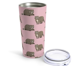 Raccoon Travel Mug, Animal Stainless Steel Coffee Tumbler, Insulated Travel Mug Cup Bottle, Personalized Tumbler, Custom Racoon Lover Gift