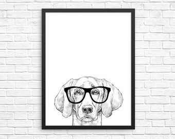 Weimaraner Arte de la pared, impresión de retrato de perro de plata, signo de la granja, decoración de la pared, decoración del vivero de perros de mascotas, cartel, decoración de la habitación de los niños para la niña