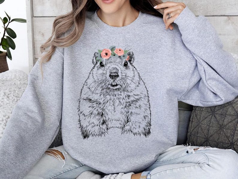Funny and Cute Nerdy Animal Wearing Glasses shirt for Groundhog lovers! This Groundhog art tshirt, tank top, kids tee, youth or sweatshirt is a perfect gift for Groundhog Day, Woodchuck Lover and Animal Lovers.