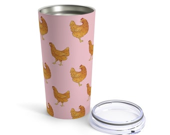 Chicken Travel Mug, Farm Animal Stainless Steel Coffee Tumbler, Insulated Travel Mug Cup, Personalized Tumbler, Custom Farmhouse Farmer Gift