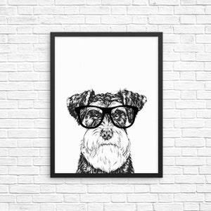 Schnauzer Wall Art, Schnauzer Print, Dog Home Decor, Dog Prints, Sign, Pet Dog Nursery Decor, Poster, Kids Room Decor for Boy Girl