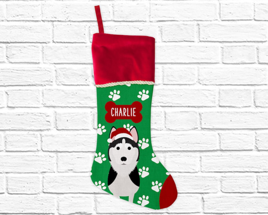 Siberian Husky Dog Stocking Personalized Christmas Stockings Etsy