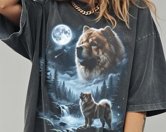 Chow Chow Howling to the Moon Shirt, Funny Dog Comfort Colors Halloween Tshirt, Gifts