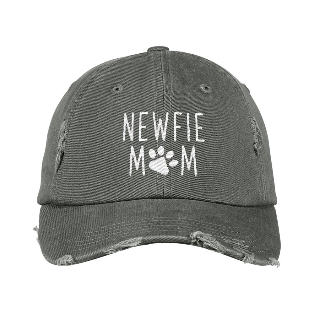 Newfie Mom Distressed Hat Newfoundland Dog Mom Embroidered Etsy