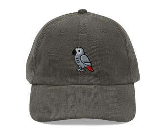 African Grey Parrot Hat, African Gray Cap, Beanie, Bird Embroidered Baseball Hat, Bird Dad Hat, African Grey Lover Cap, Fathers Day Gift