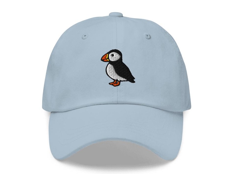 This embroidered Puffin hat is a perfect gift for Bird Watching lover and Sea Parrot lovers. Whether it's a Puffin Bird beanie, vintage distressed hat, denim hat, corduroy hat or dad hat, it's a cute and funny way to show off your love for Puffin Bird.