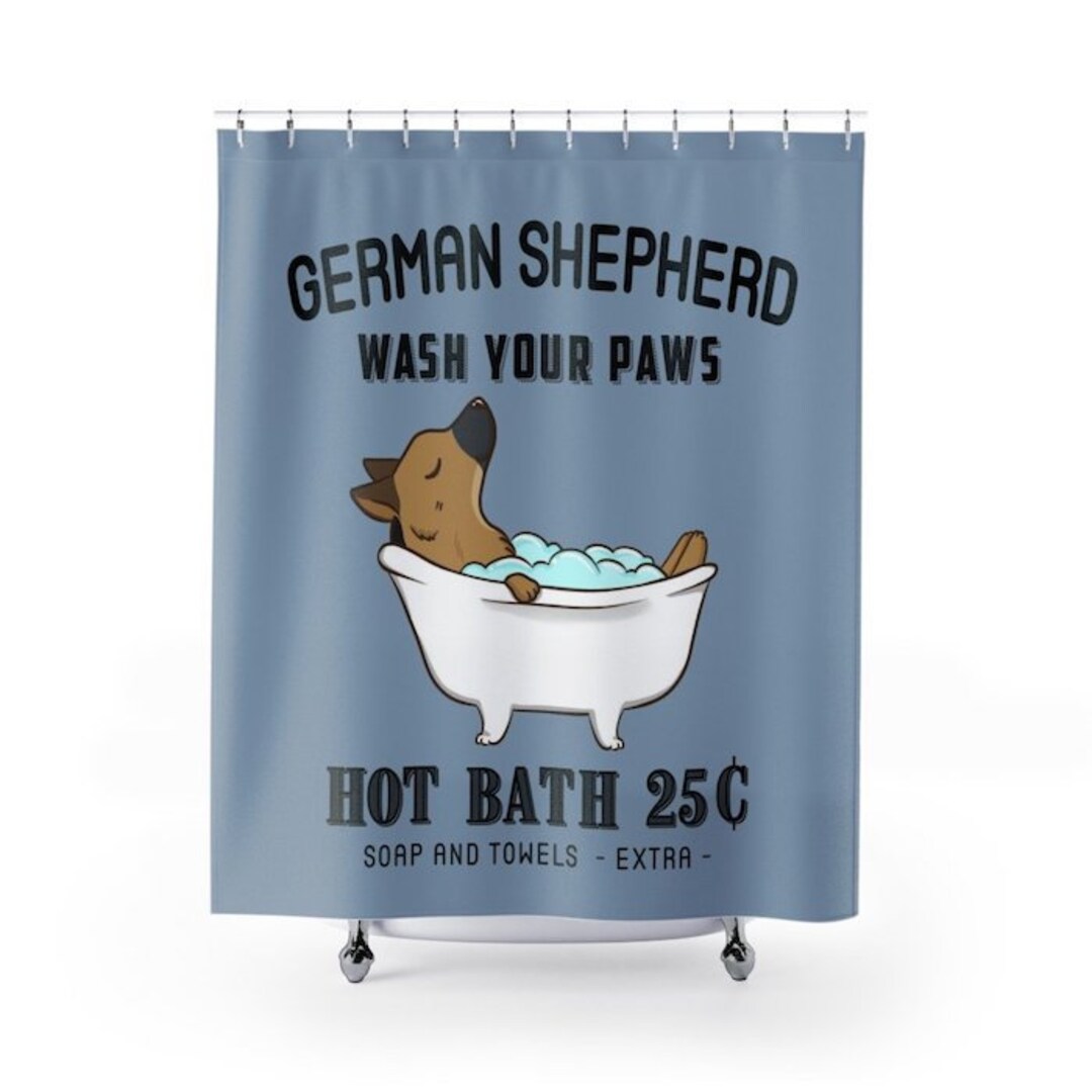 German Shepherd Shower Curtain, Dog Shower Curtains, Bath Curtain