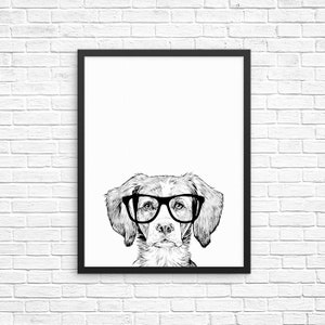 Brittany Spaniel Wall Art, Brittany Dog Portrait Print, Farmhouse Sign, Wall Decor, Pet Dog Nursery Decor, Poster, Boy Girl Kids Room Decor