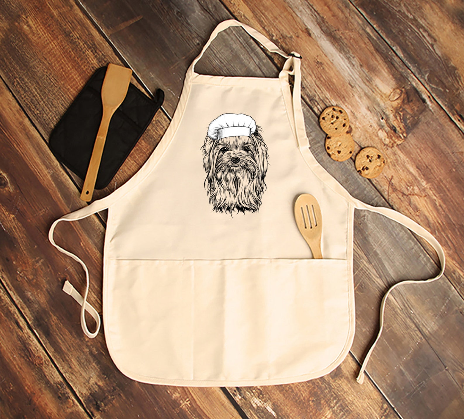 Yorkshire Terrier Apron Yorkie Mom Aprons With Pockets Dog Etsy