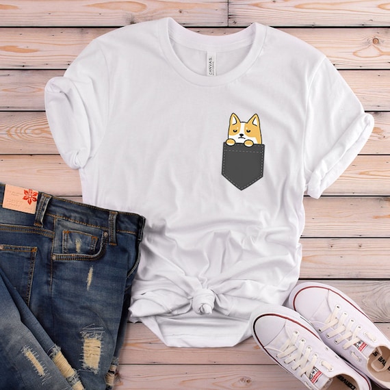 Cute Corgi In Your Pocket T-Shirt Fun Puppy Gift Shirt Cute Corgi In Your Pocket T-Shirt Fun Puppy Gift Shirt