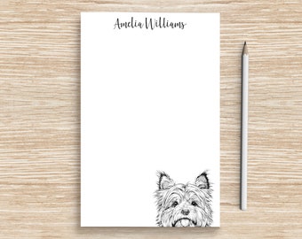 Cairn Terrier Notepad, Personalized Dog Notepad, Custom Dog Stationery, Teacher Coworker Veterinarian Graduation Gift Cairn Terrier Mom Gift
