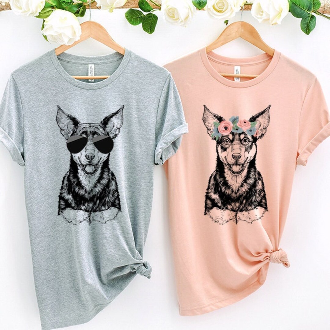 Australian Kelpie Shirt, Floral or Sunglasses Dog Tshirt, Tee for Dog