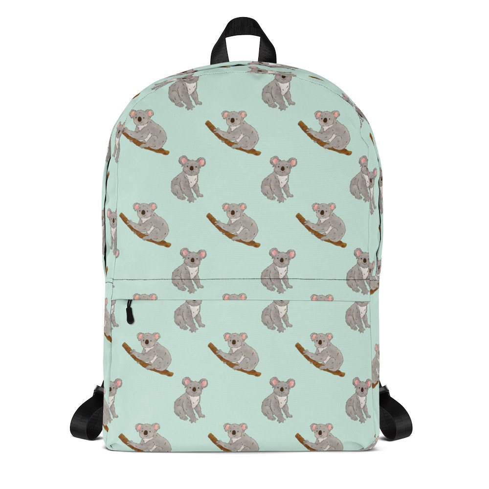 Koala Backpack Animal Laptop Bag Women's Travel Etsy
