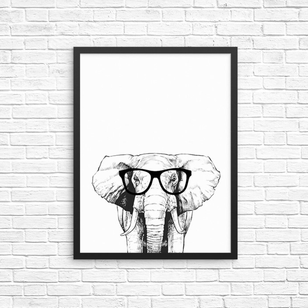 Elephant Wall Art, Elephant Print, Safari Animal Decor, Animal Prints
