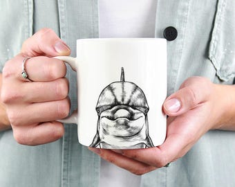 Dolphin Mug, Ocean Animal Coffee Mugs, Dolphin Coffee Mug 15 oz 11 oz, Dolphin Lover Gifts Cup, Glass