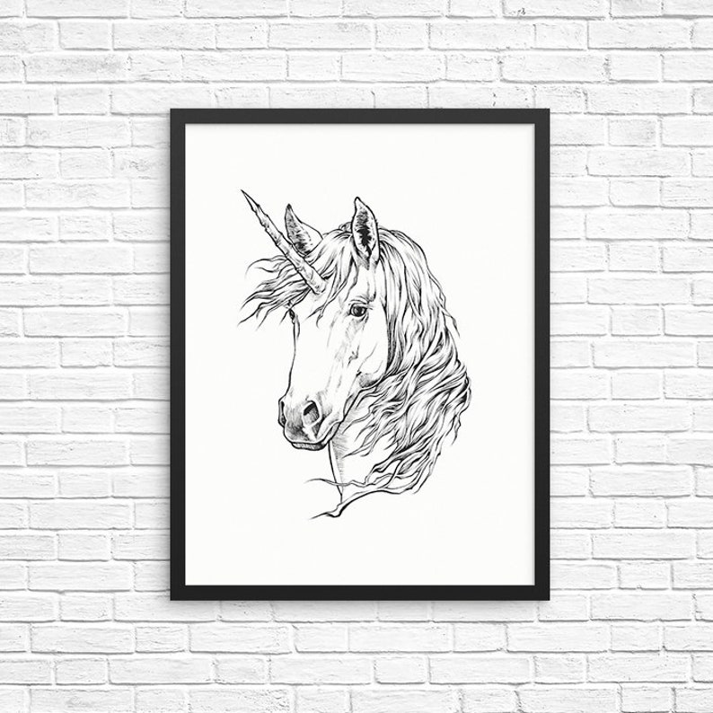 Unicorn Wall Art Unicorn Print Unicorn Decor Animal Prints Etsy