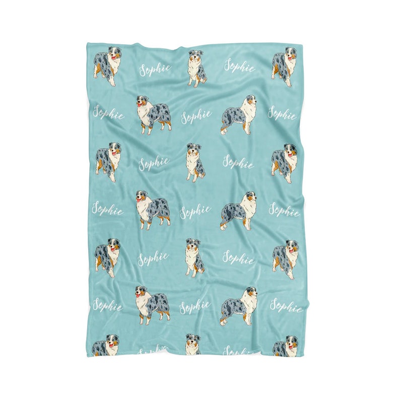 Australian Shepherd Blanket Custom Aussie Dog Blanket Etsy