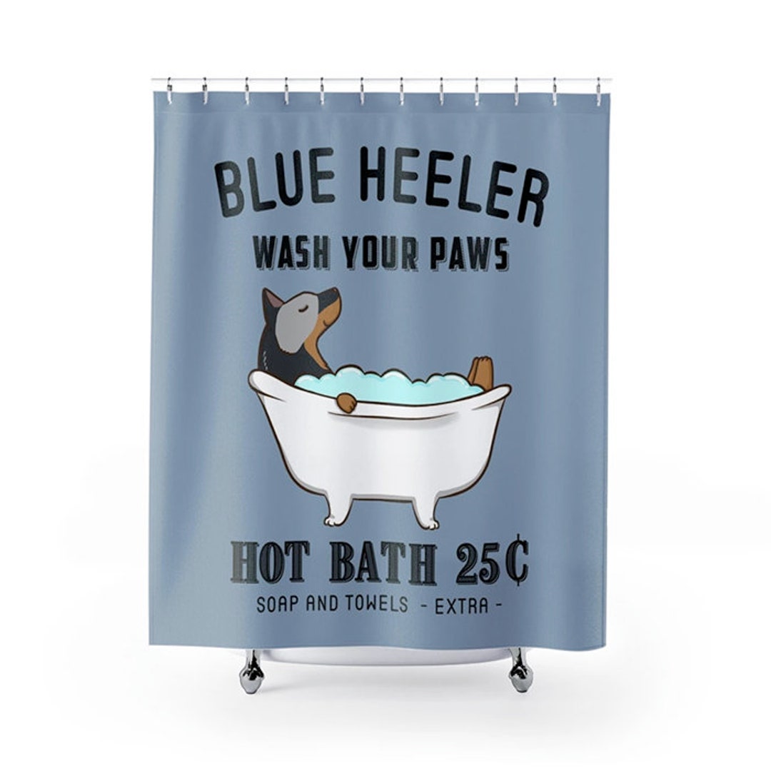 Blue Heeler Shower Curtain Australian Cattle Dog Shower Etsy