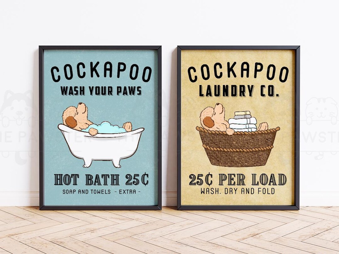 Cockapoo Inside Sign Cockapoo Wall Decor, Cockapoo Bathroom Art, Funny Dog Laundry Print ...
