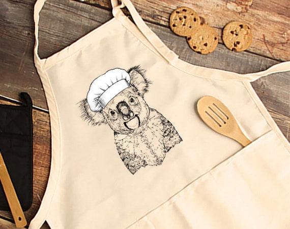Koala Apron, Koala Aprons With Pockets, Animal Cooking Baking Apron for  Women, Men, Kitchen Chef Gifts, Hostess Gift Ideas 
