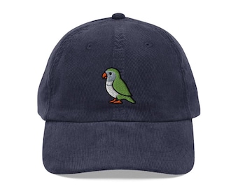 Quaker Parrot Hat, Monk Parakeet Bird Cap, Beanie, Parrot Embroidered Baseball Hat, Bird Dad Hat, Quaker Parrot Lover Cap, Fathers Day Gift