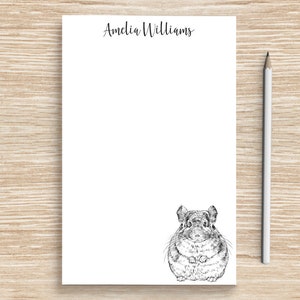 Chinchilla Notepad, Personalized Animal Notepad, Custom Stationery, Teacher Coworker Veterinarian Graduation Gift, Chinchilla Mom Gifts