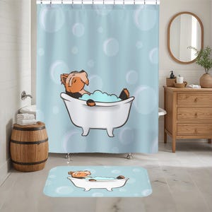 Yorkshire Terrier Decor, Yorkie Shower Curtain, Bath Mat, Funny Dog Bathroom Decor, Dog Housewarming Gift, Yorkie Mom Gift