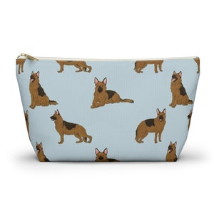 German Shepherd Pouch, Pencil Case, Alsatian Custom Teacher Pencil Pouch, Bridesmaid Cosmetic Bag, GSD Dog Mom Makeup Bag, Accessory Pouch